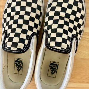 Vans Black and White Checkerboard Slip-Ons
